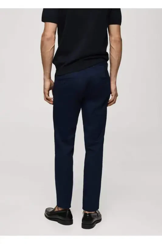 Dar Kesim Serj Chino Pantolon-Lacivert - 4