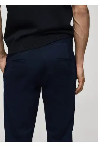 Dar Kesim Serj Chino Pantolon-Lacivert - 5