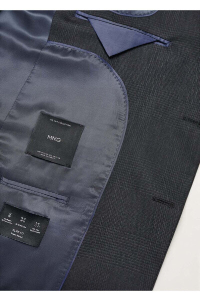 Dar Kesim Soğuk Yün Blazer Ceket - 6