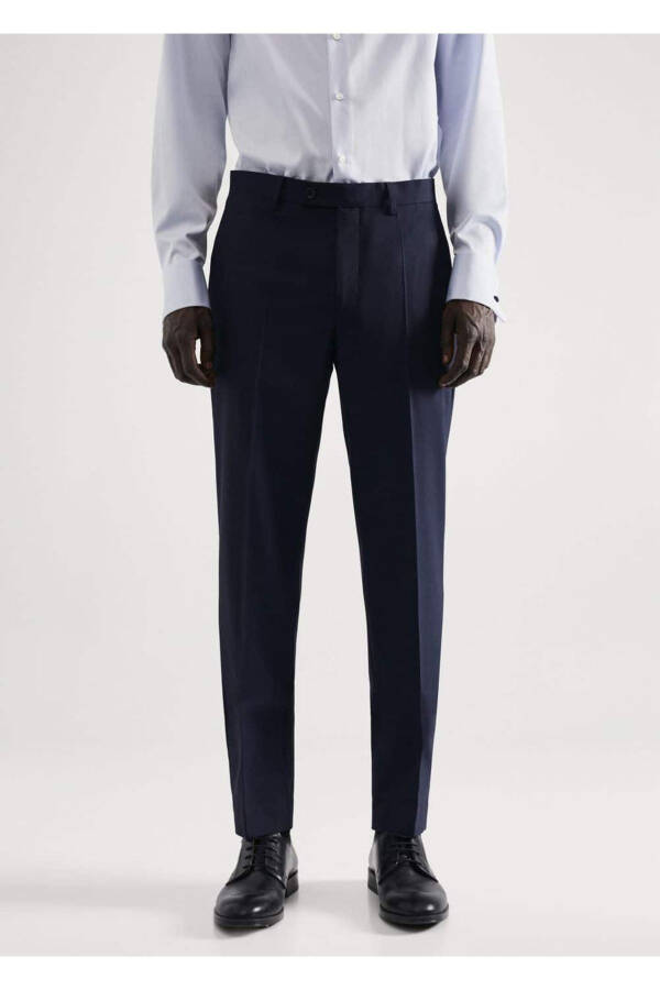 Dar Kesim Streç Kumaştan Kumaş Pantolon - 1