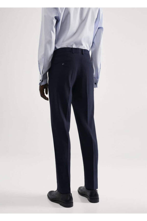 Dar Kesim Streç Kumaştan Kumaş Pantolon - 4