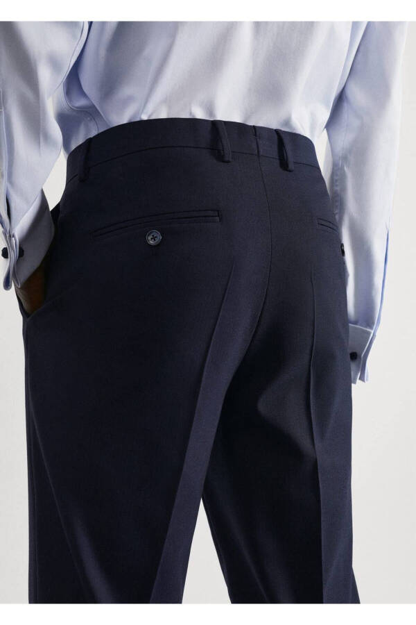 Dar Kesim Streç Kumaştan Kumaş Pantolon - 5