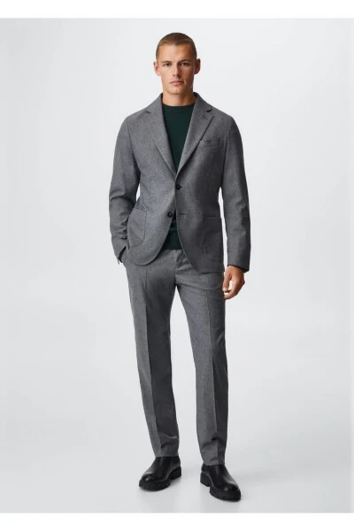 Dar Kesim Yün Blazer Ceket - 2