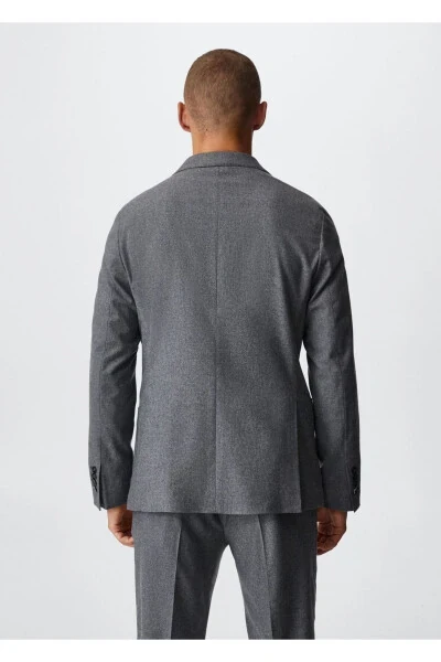 Dar Kesim Yün Blazer Ceket - 4