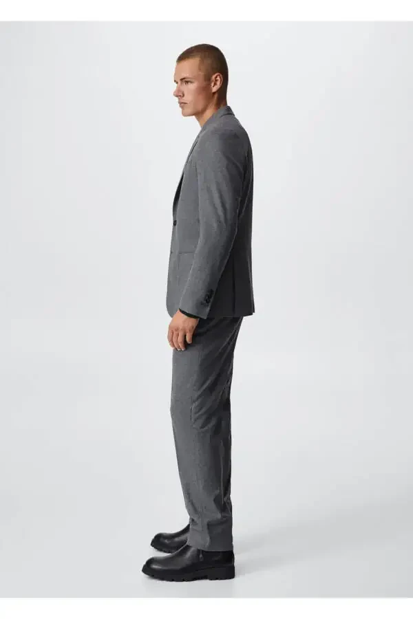 Dar Kesim Yün Blazer Ceket - 7