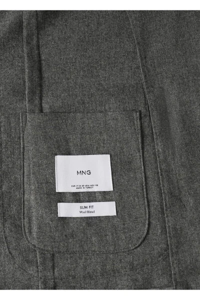 Dar Kesim Yün Blazer Ceket - 8