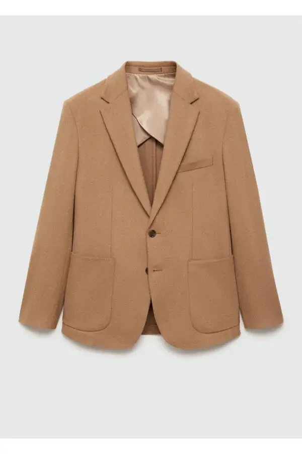 Dar kesim yün blazer ceket - 3