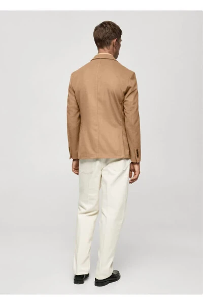 Dar kesim yün blazer ceket - 4