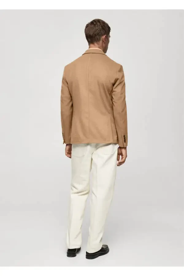 Dar kesim yün blazer ceket - 4