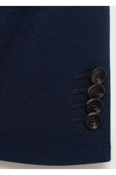 Dar kesimli kalıplı pamuklu blazer ceket - 5