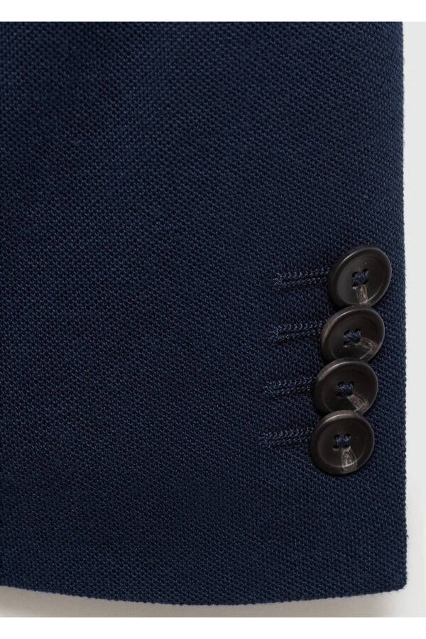 Dar kesimli kalıplı pamuklu blazer ceket - 5