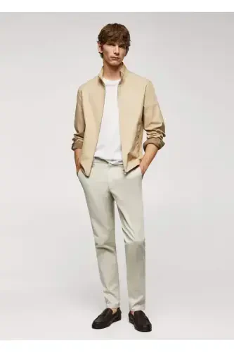 Dar kesimli serj chino shim - Qum Beji - MANGO MAN (1)