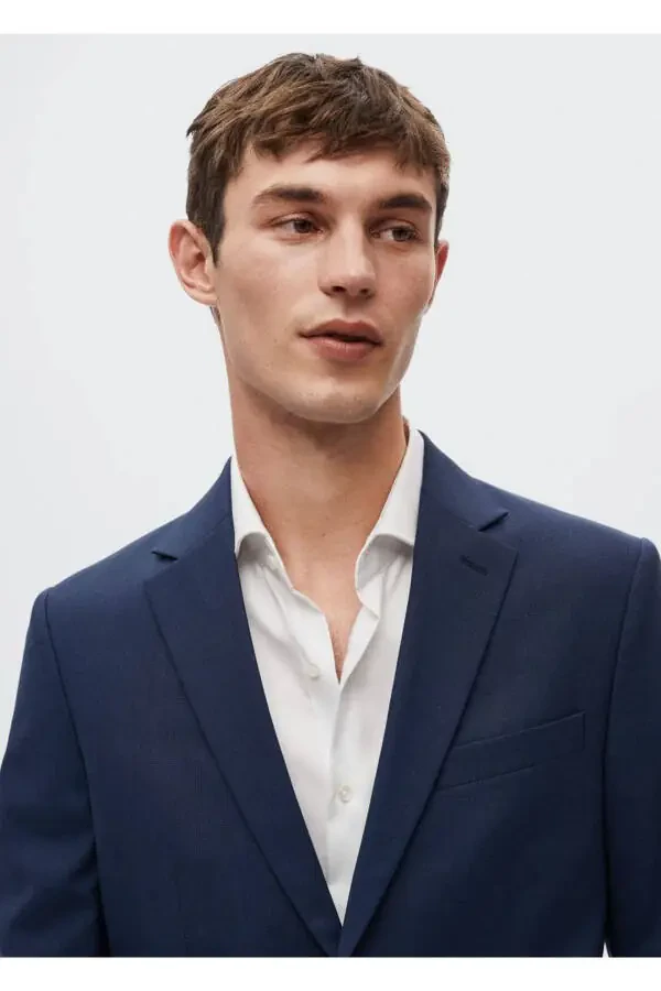 Dar Kesim Yün Blazer Ceket - 7