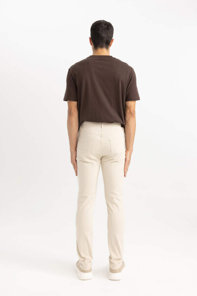 Dar Paça Gabardin Chino Kanvas Pantolon Kum - 6