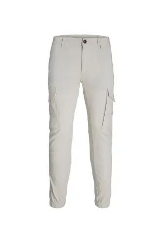 Dar Paça Krem Erkek Kargo Pantolon JPSTPAUL JJFLAKE CARGO NOOS - Krem - 4