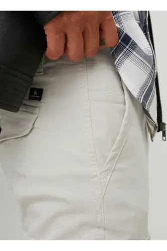 Dar Paça Krem Erkek Kargo Pantolon JPSTPAUL JJFLAKE CARGO NOOS - Krem - 8