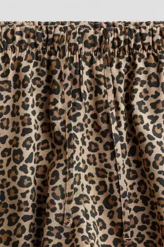 Pull-on Pantolon-Bej/Leopar desenli - 2