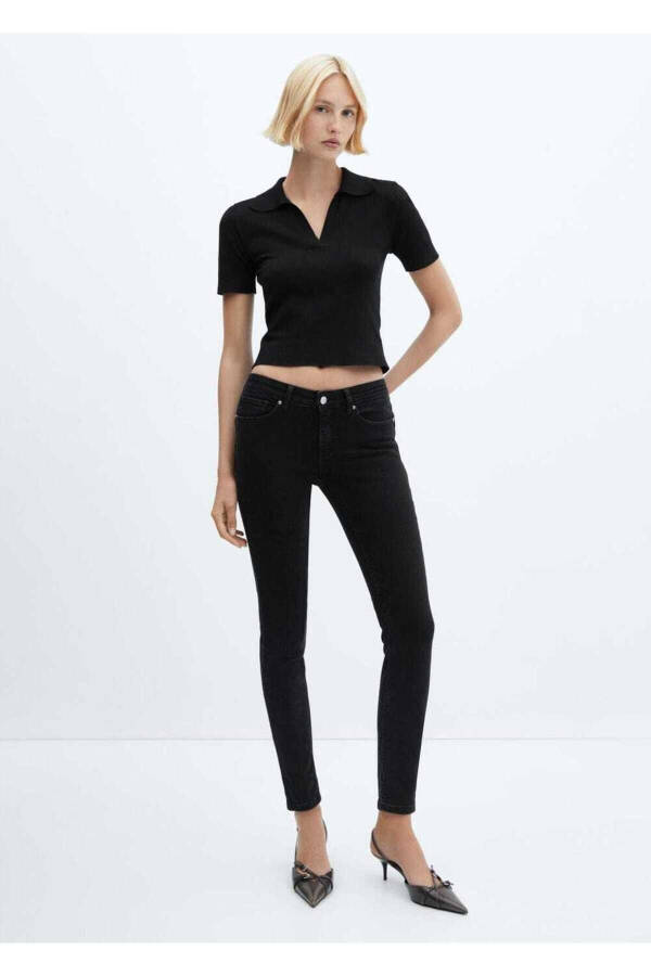 Skinny push-up jean - Siyah denim - 2