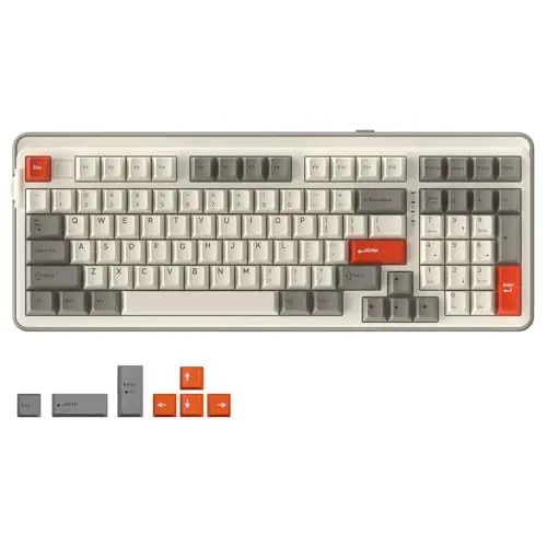 DAREU EK98pro Wireless Mechanical Keyboard,Tri-Mode BT/2.4GHz/USB-C Creamy Gaming Keyboard with Number Pad,Pre-lubed Linear Switches,Gasket Structure,Hot Swappable Custom,RGB Backlit for Win/Mac - 1