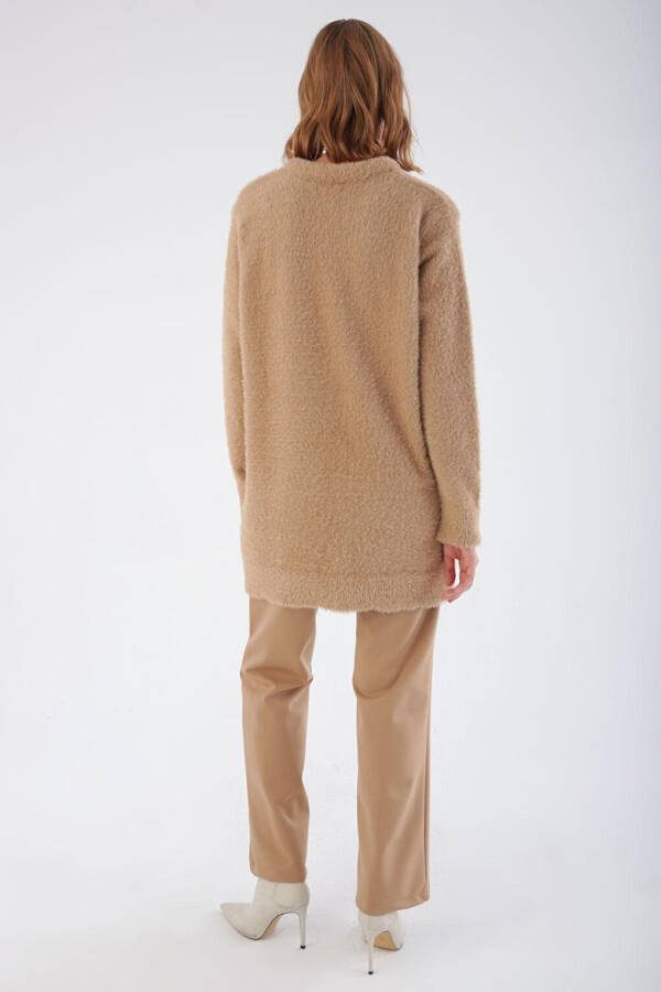 Dark Beige Crew Neck Knit Tunic - 14