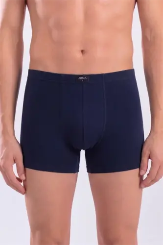 Dark Blue Men's Boxer Solid 3-Pack Cotton Lycra - BÜYÜKBEDENIZ (1)