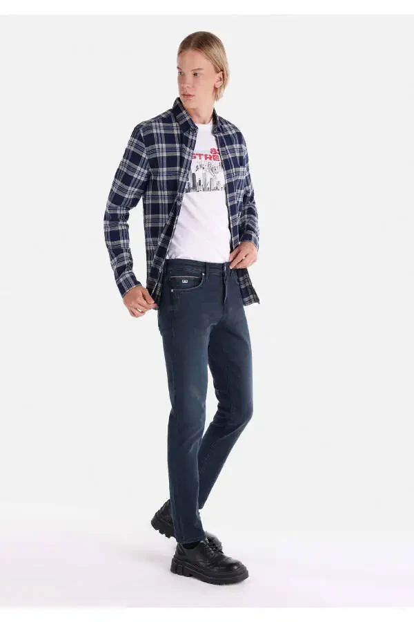 Dark blue men's pants - 1