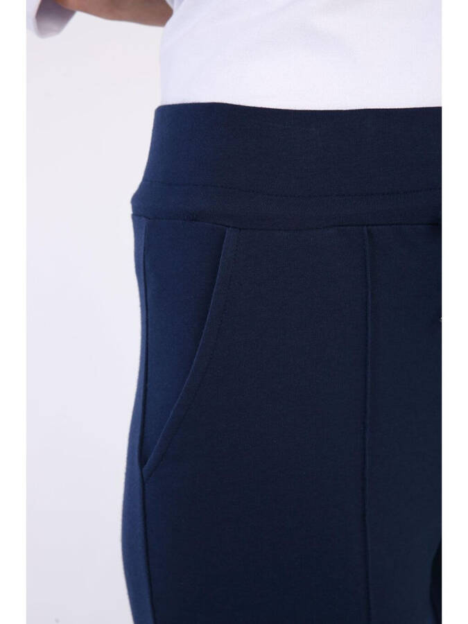 Dark Blue Pocket Joggers-Blue - 4