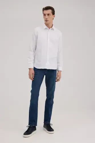 Dark Blue Slim Fit Jean Denim Pants - 1