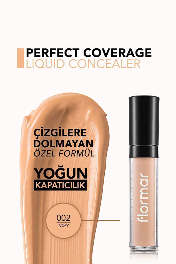 Dark Circle-Helping Concealer - Perfect Coverage Liquid Concealer - 002 Ivory - 8690604044894 - 19