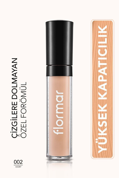 Dark Circle-Helping Concealer - Perfect Coverage Liquid Concealer - 002 Ivory - 8690604044894 - FLORMAR