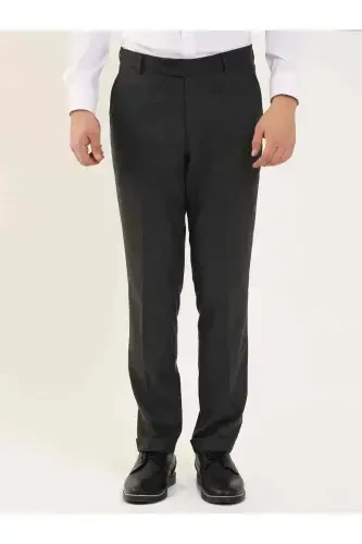 Dark Gray Men's Regular Fit Plain Classic Trousers - 97753-K.GRİ - 1