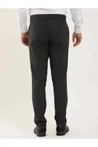 Dark Gray Men's Regular Fit Plain Classic Trousers - 97753-K.GRİ - 5