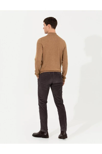 Dark gray slim fit canvas pants - 11