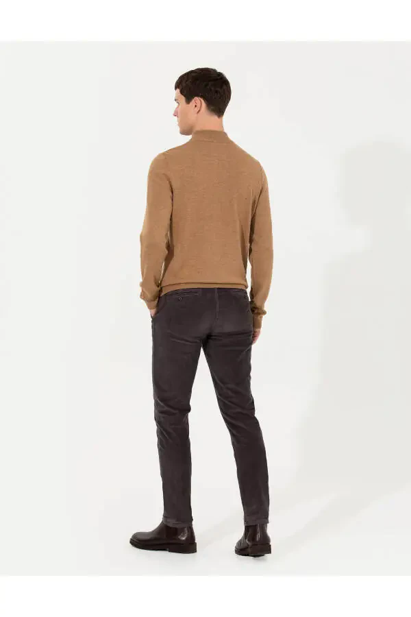 Dark gray slim fit canvas pants - 11