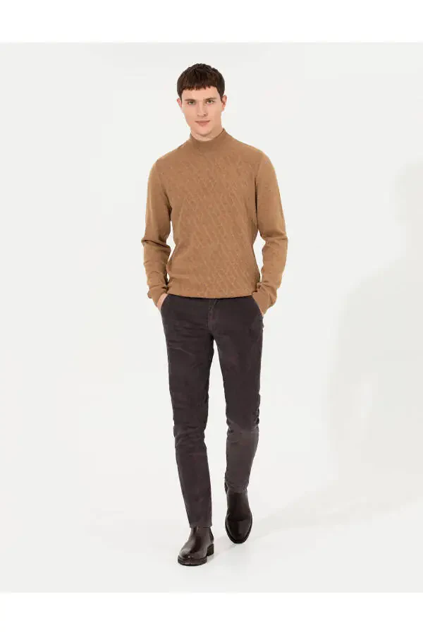 Dark gray slim fit canvas pants - 3