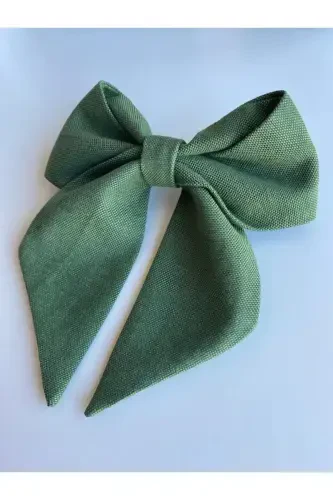 Dark Green Bow Ribbon Buckle / Summer Hair Clip-DARK GREEN - 1