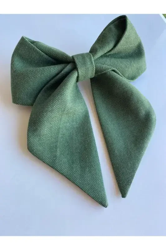 Dark Green Bow Ribbon Buckle / Summer Hair Clip-DARK GREEN - 3