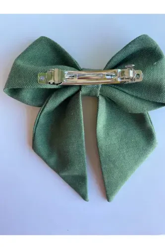Dark Green Bow Ribbon Buckle / Summer Hair Clip-DARK GREEN - 4