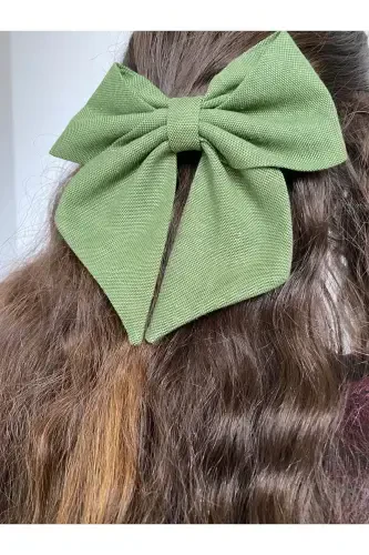 Dark Green Bow Ribbon Buckle / Summer Hair Clip-DARK GREEN - 5