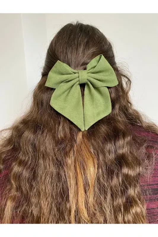 Dark Green Bow Ribbon Buckle / Summer Hair Clip-DARK GREEN - 6
