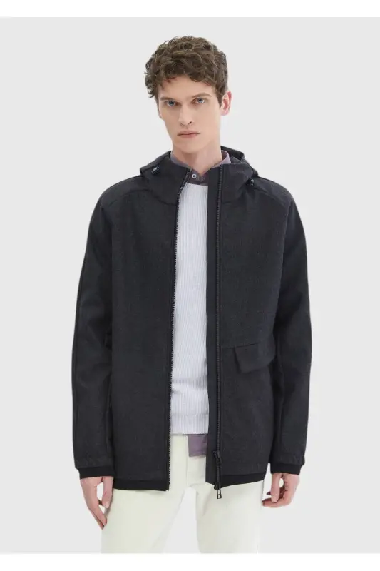 Dark Grey Woven Jacket - 3