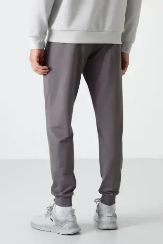 Dark Grey Zipper Pocket Standard Fit Jogger Men's Sweatpants - 84587-Dark Grey - 5
