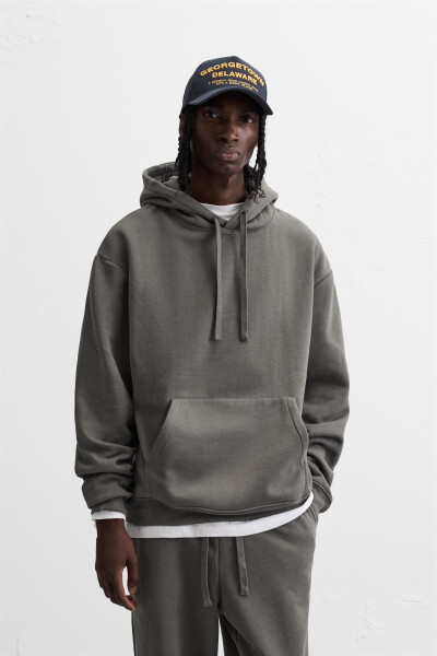 Dark khaki hooded sweatshirt - 15