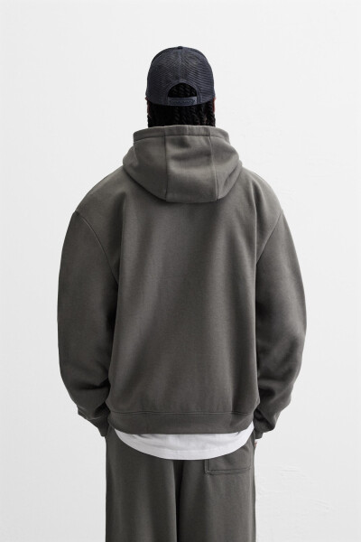 Dark khaki hooded sweatshirt - 16