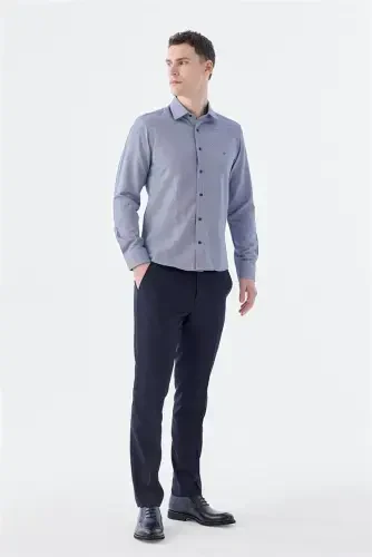 Dark Navy Comfort Fit Cotton Easy Iron Shirt - JAKAMEN (1)