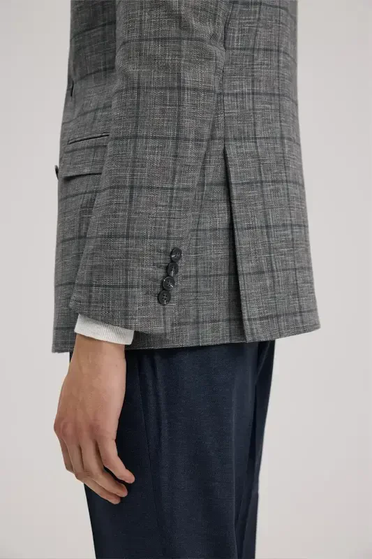 Dark Navy Slim Fit Double Breasted Suit - 4