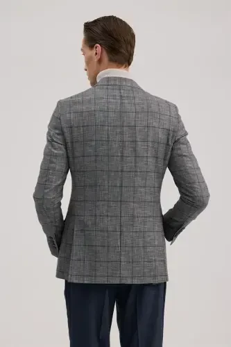 Dark Navy Slim Fit Double Breasted Suit - 5