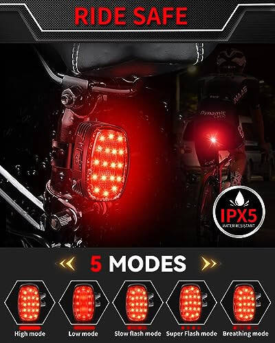DARKBEAM Bike Headlight Rechargeable USB-C, Bicycle Lights 4000LM Ultra Bright, Mountain Bike Light Set for Night Riding, 6+5 Mode Waterproof Front Bike Light & Rear Light for Road, Cycling - 4