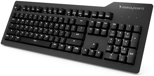 Das Keyboard Prime 13 Arkalıklı Kablolu Mekanik Klavye, Cherry MX Brown Mekanik Anahtarlar, Temiz Beyaz LED Arkalıklı Tuşlar, USB Geçişi, Alüminyum Üst Panel (104 Tuş, Siyah) - 1