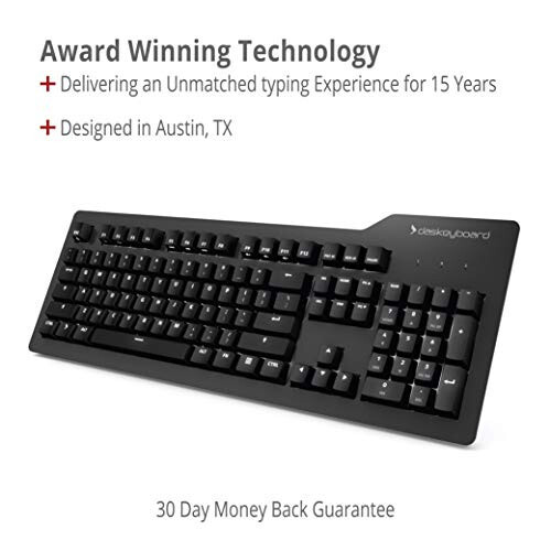 Das Keyboard Prime 13 Orqa Yori Yoritiladigan Simli Mexanik Klaviatura, Cherry MX Brown Mexanik Kalitlar, Toza Oq LED Orqa Yoritilgan Tugmalar, USB O'tish, Alyuminiy Yuqori Panel (104 Tugma, Qora) - 6